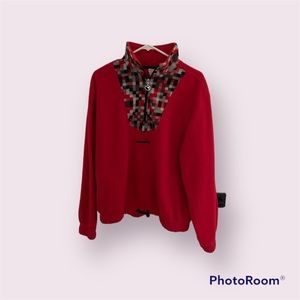 UO red quarter zip sweatshirt